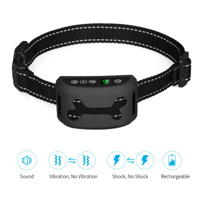 

Bark Collar Rechargeable Anti-Barking Collar with BeepVibrationHarmless Shock Modes for Stop Small Medium Large Dogs Barking