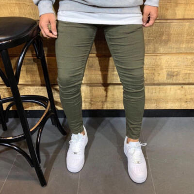 

Mens Slim Fit Straight Leg Trousers Casual Pencil Jogger Hip Hop Pants