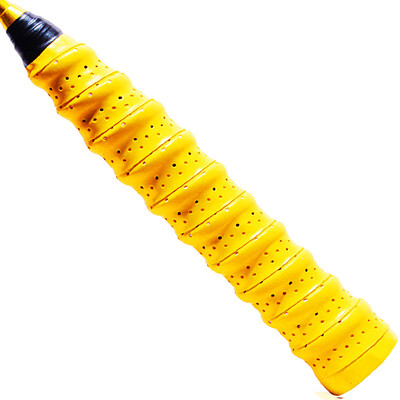 

Pretty jersey racket keel punching hand fish fish pole handle leather racket sweat band durable durable non-slip yellow