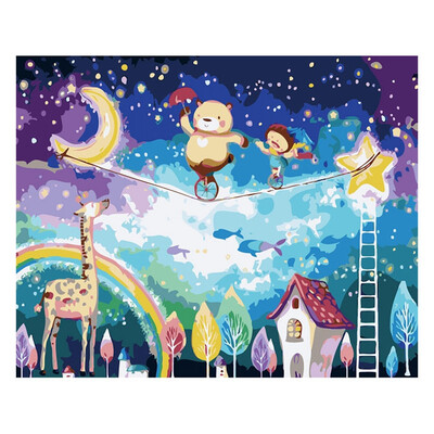 

UpperX Children Cartoon Frameless Pictures Painting By Numbers DIY Digital Oil Painting Europe Home Decoration Pictures
