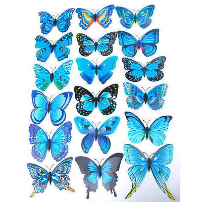 

12 pièces 3D Motif Papillon Décalcomanie Autocollants Art Mural