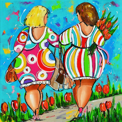 

UpperX Art Abstract 5D DIY Diamond Painting Colorful Fat Women Embroidery Cross Stitch