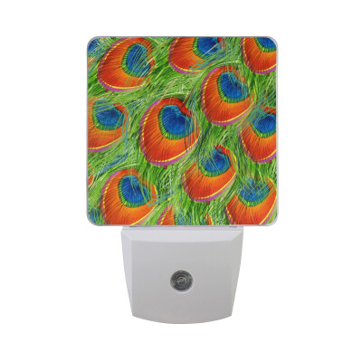 

ALAZA LED Night Light With Smart Dusk To Dawn SensorPeacock On Trees Flowers Plug In Night Light