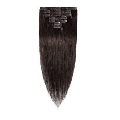 

7 PcsSet 100 Human Hair Clip In Hair Extensions Women Girls Long Straight Full Head Hair Extension