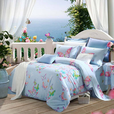 

Mercury Home Textiles Twill Twill Printed Bed Four Sheets Pure Cotton Cloud Dream Butterfly Bed Covers 18m Bed
