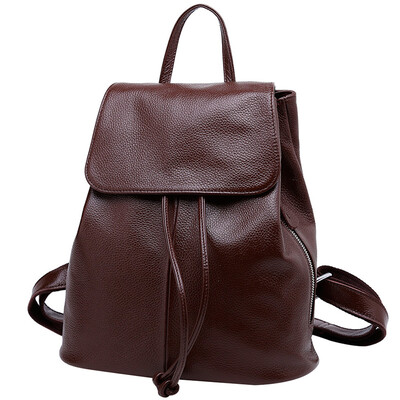 

Boyatu first layer cowhide handbags fashion simple British style casual backpack backpack female brown
