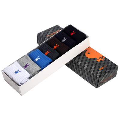 

Jingdong supermarket] Playboy PLAYBOY sports socks men's socks male combed cotton comfortable warm socks stripes 5 double installed 26-28cm