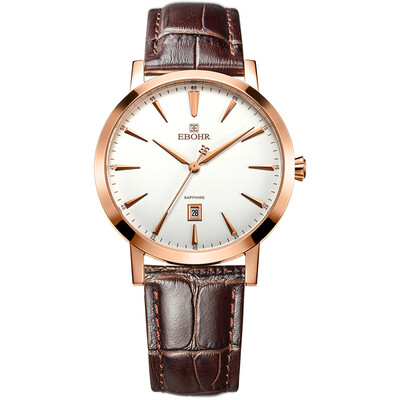 

According to wave EBOHR watch era element series fashion wild white belt quartz couple table male watch 50180134