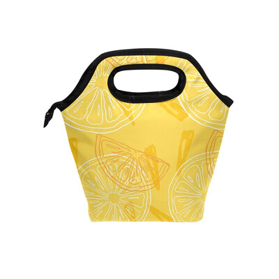 

Lunch Tote Bag Orange Juice Travel Picnic Insulated Lunch Handbags Portable Zipper Lunch Bag Box