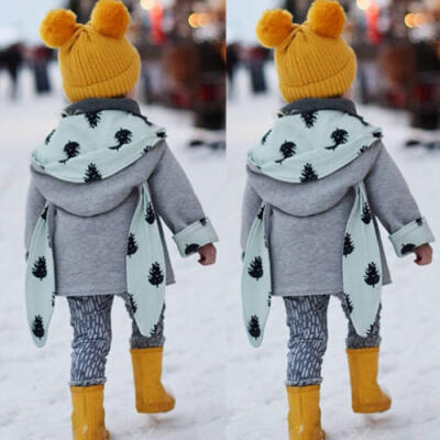 

Toddler Kids Baby Boy Girls Rabbit Ear Hooded Outwear Cloak Button Jacket Coat