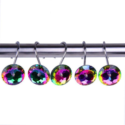 

UpperX Decorative Shower Curtain Hooks Acrylic Rhinestones - Set of 12