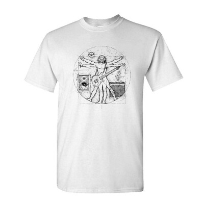 

Davinci Music - Vitruvian Man Parody Guitar - Mens Cotton T-Shirt