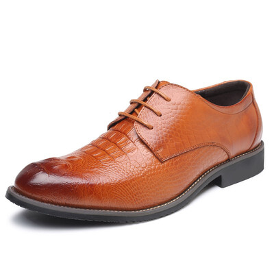 

JUQI Business Men Oxford Genuine Leather Shoes