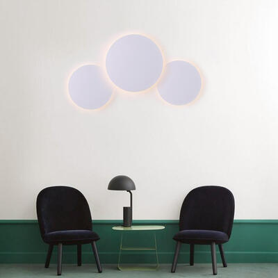 

Modern Style LED Wall Lamp White Metal Circular Lamp Combination Indoor for Bedside Lamp Dining Bedroom Living Room