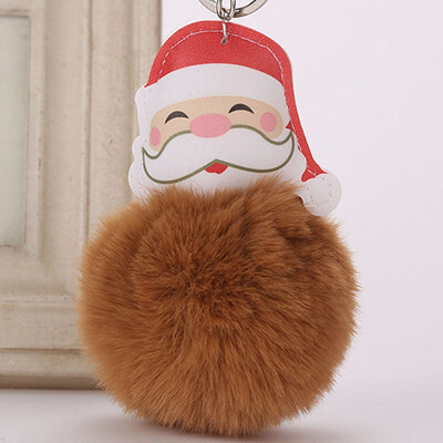 

Cute Christmas Gift Santa Keychain for Women Pom Pom Ball Keychains
