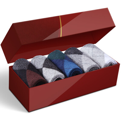 

Heng Yuan Xiang socks men&39s solid color in the four-season cotton socks mixed color 5 pairs of equipment