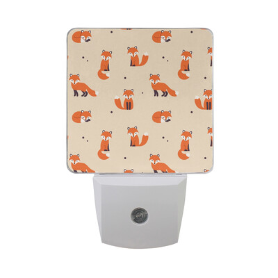 

ALAZA LED Night Light With Smart Dusk To Dawn SensorFox Orange Pattern Plug In Night Light