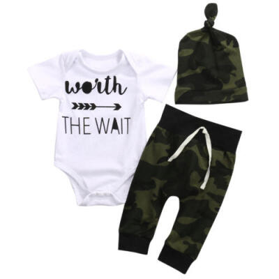 

Camouflage Newborn Toddler Baby Boys Clothes Romper Bodysuit Pants Outfits Set