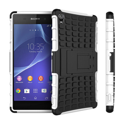 

Fivice Sony Z3 Case TPU anti-fall tire pattern back clip bracket phone case