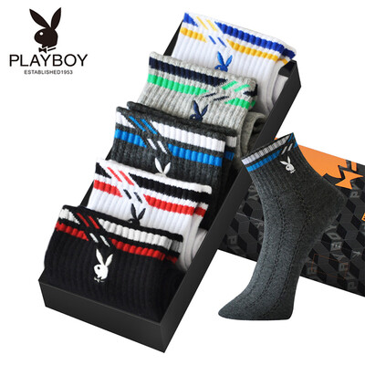 

Playboy Mens Socks Cotton Thick Socks Mens Winter Sports Sweat 2867-5 Double Pack Mixed Colors