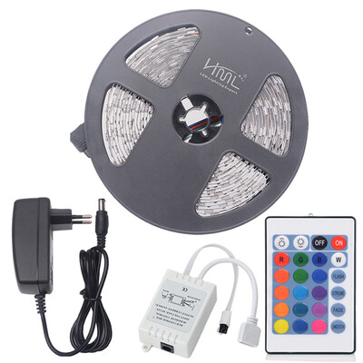 

HML 5M 72W 5050 RGB LED Strip Light with 24 Keys Remote Control And EU Adapter