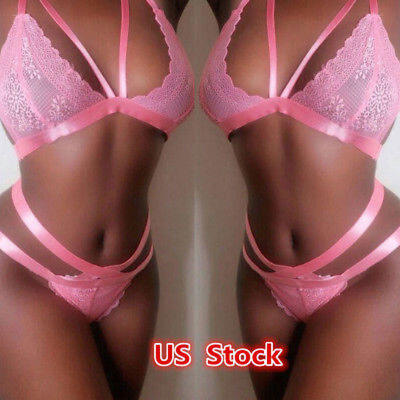 

US Sexy Women Floral Sheer Lace Triangle Bralette Unpadded Bra Crop Top Lingerie