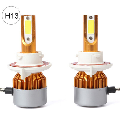 

C6 Universal Automobile Headlight Gold Modified Lamp Kit Car LED Conversion COB Bulbs Lamps 6500K White Light