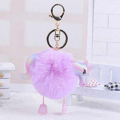 

Keyring Soft Faux Fluffy Rabbit Fur HandBag Pendant Charm Pompom Keychain