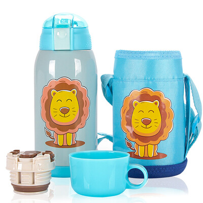 

Tianmei Youke TEENUNIX childrens mug with straw baby drinking cup to send cup sets of childrens mug straw drinking straight dual-use shatter-resistant cups pupils kettle kindergarten blue