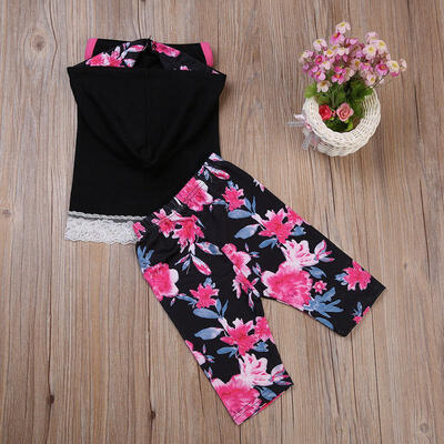

Newborn Infant Baby Girl Clothes Hoodie Tops Floral Pants Outfit Sets