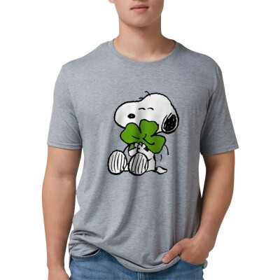 

CafePress - Snoopy Hugging Clover - Mens Tri-blend T-Shirt