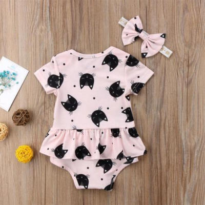 

Infant Newborn Baby Girl Bodysuit Romper Jumpsuit Outfit Sunsuit Bowknot Clothes