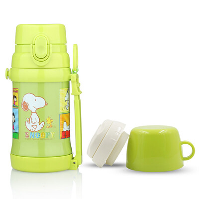 

Jingdong Supermarket Snoopy SNOOPY Insulation Cup Children&39s Double Cover Strap Cute Cartoon Cup Blue 500ML