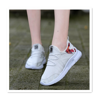

Korean version of flat bottom breathable mesh shoes student girl sports shoes girls shoes travel shoes trend fashion flat non-slip