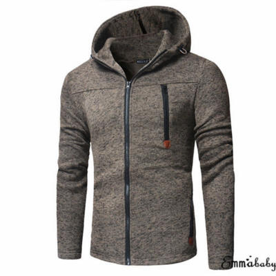 

Mens Warm Long Sleeve Jacket Full Zipper Knitted Jumper Cardigan Sweater Top