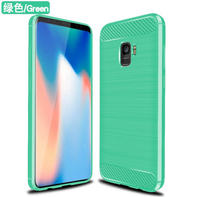 

Fivice Samsung Galaxy S9 case Brushed carbon fiber silicone anti-fall soft shell phone case