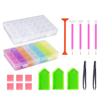 

UpperX DIY Diamond Painting Cross Stitch Tool Set Diamond Embroidery Box Set Diamond Stones Dividers Box Organizer