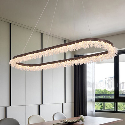 

Baycheer HL487614 Brushed Aluminum 50W 3543" Long Brown Finish Oval Crystal LED Chandelier
