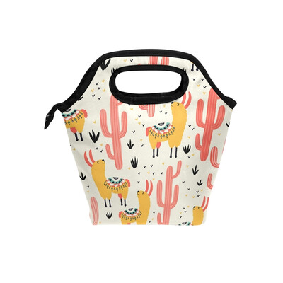 

Lunch Bag Tote Bag Sleep Pink Cactus Travel Picnic Organizer Lunch Holder Handbags Lunch Bag Box for Office