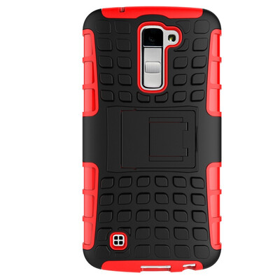 

Fivice LG K10 Case TPU anti-fall tire pattern back clip bracket phone case