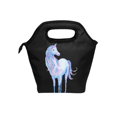 

Lunch Tote Bag Beautiful Unicorn Travel Picnic Insulated Lunch Handbags Portable Zipper Lunch Bag Box