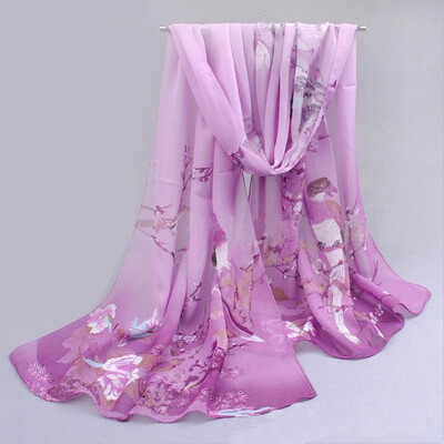 

New Fashion Womens Chiffon Colorful Printed Sweet Cartoon Cat Kitten Scarf Graffiti Style Shawl Girls Christmas Gift
