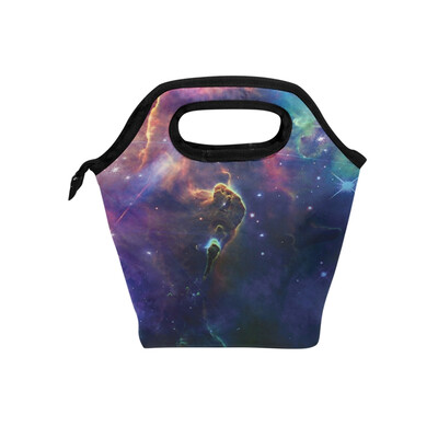 

Insulated Lunch Tote Bag Sci Fi Nebula Travel Picnic Lunch Handbags Portable Zipper Lunch Bag Box