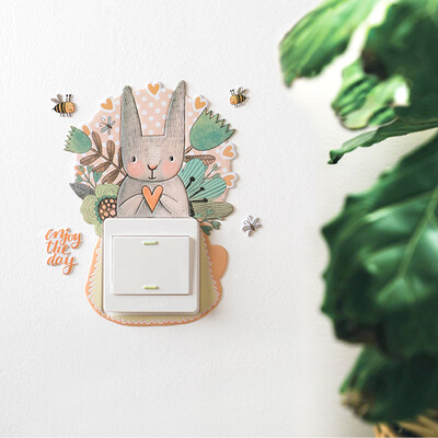 

Peninsula good bydoll switch stickers Nordic wind 3D stereo luminous switch sets of soft plastic wall stickers