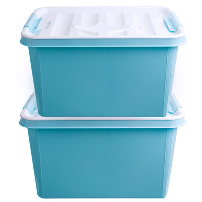 

EDO plastic finishing storage box clothes sundries biscuit storage box large 16L 2 Pack TH-1051 blue