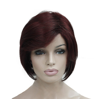 

StrongBeauty Short Straight Ombre Blonde Bob Side Swept Bangs Synthetic Wig Women Full Wigs COLOUR CHOICES