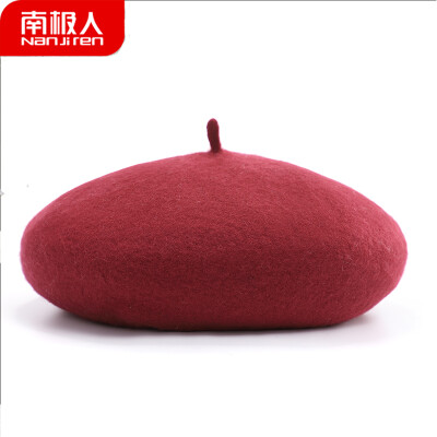 

Antarctic hat female autumn&winter painter hat Korean version of the trend of students wild sweet cute British retro beret N2E8X825122 wine red