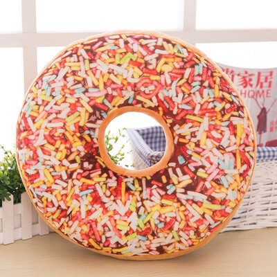 

New Fashion Creative Soft Plush Pillow Stuffed Seat Pad Sweet Donut Foods Cushion Case Toys pillowcase poszewka na poduszki