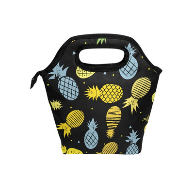 

Lunch Bag Colorful Pineapple Tote Travel Picnic Insulated Handbags Portable Zipper Lunch Bag Box