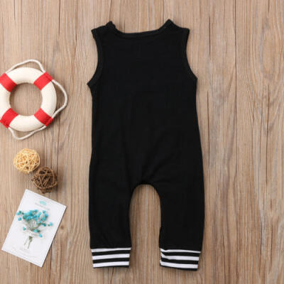 

Lovely Newborn Baby Boy Girl Sleeveless Romper Jumpsuit Bodysuit Playsuit Black